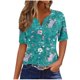 thumbnail image 2 of Fiudx Camisas de Mujer Blusa de Manga Corta Estampada a La Moda para Mujer, Blusas Informales con Cuello En V, 2 of 5