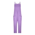 thumbnail image 2 of GSPCLAM Women's Fashion Overalls Fall High Waisted Plus Size Jumpsuits for Workout Solid Color Breathable Clothes Purple 3XL, 2 of 5