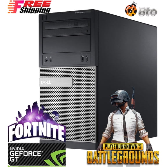 Restored Gaming Dell Desktop Tower Computer PC Intel Core i7 Processor 16GB Ram 2TB HDD NVIDIA GT 1030 DDR5 Bto KB & Mouse Wifi Adapter, Bluetooth Windows 10 (Refurbished)