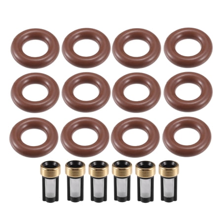 Unique Bargains Fuel Injector Seal O Ring Car O-Ring Rebuild Repair Kit for Jeep Wrangler 2007-2010 NBR Rubber 6 Sets