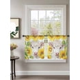 thumbnail image 2 of Sheer Curtains 45 Inch Length 2 Panels Set for Kitchen, Farmhouse Sunflowers Semi Sheer Curtains for Windows, Spring Country Watercolor Cow Floral Voile Window Treatments Rod Pocket Curtain, 2 of 7