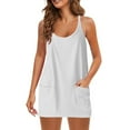 thumbnail image 6 of AnuYalue Plus Size Womens Athletic Mini Dress Built in Shorts Summer Workout Romper 2026 Trendy Outfit Tank Dress White XXXXL, 6 of 7