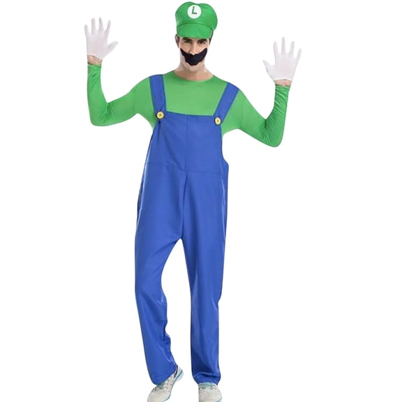 Halloween Super Brothers Costumes, Funny Super Bros Fancy Dress Cosplay Costume Adults Men L