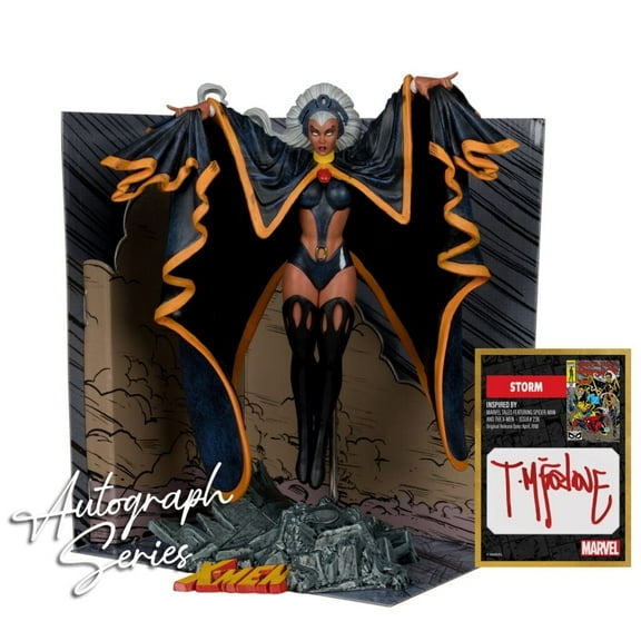 Storm (Marvel Tales Ft. Spider-Man and The X-Men) 1:10th Scale Collectible Figure w/Scene Autograph Series Gold Label - McFarlane Toys