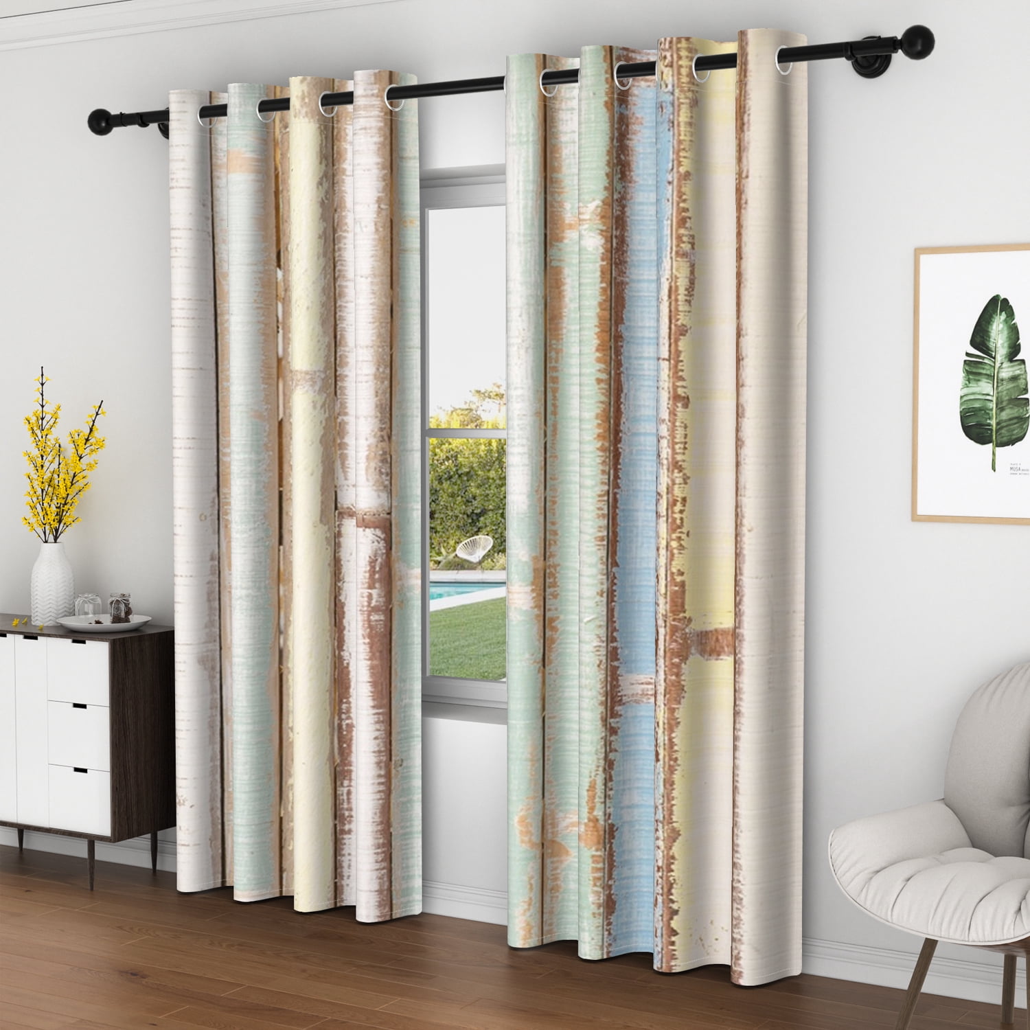 Lfeey Blackout Curtains with Grommets, Light Blocking for Farmhouse Bedroom, 52x84 inch, 2 Panels