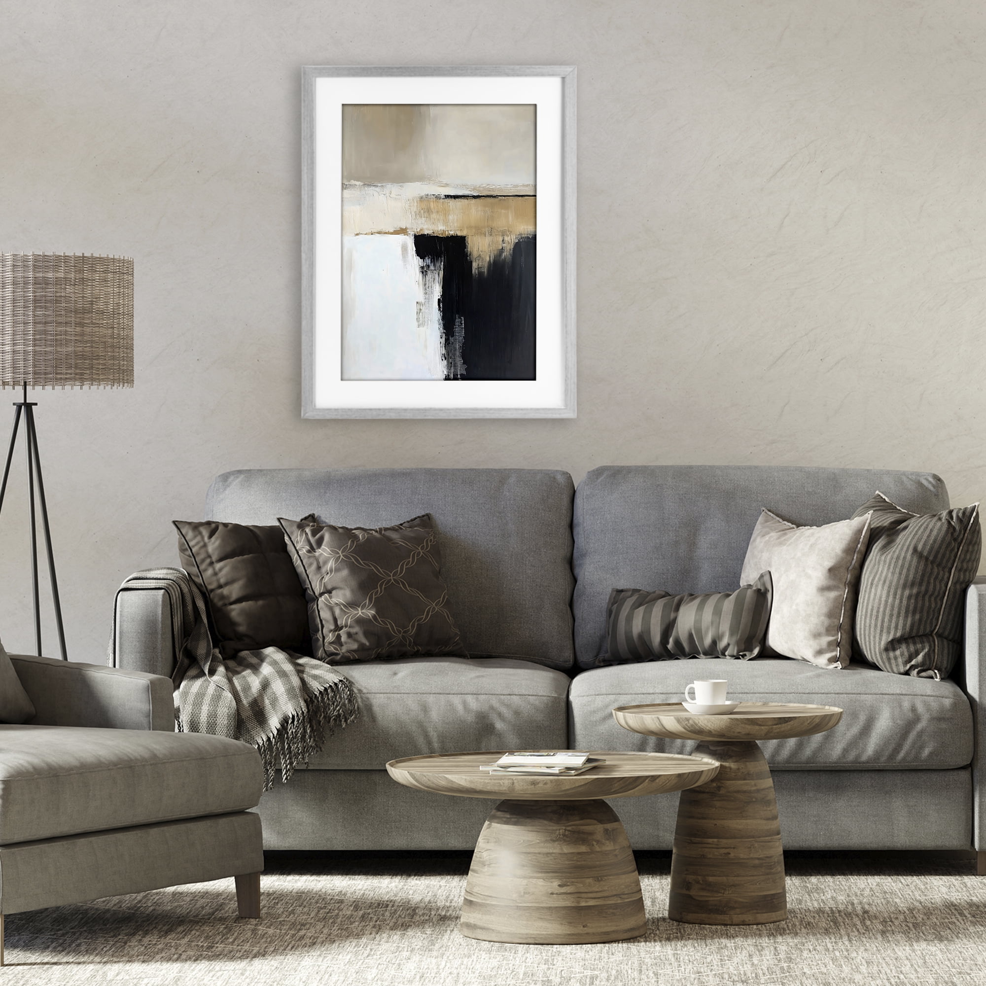 Stupell Industries Desert Horizon Muted Abstract Gray Framed Print Under Glass, design by Gina Kelly