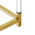 thumbnail image 6 of LiviNest Modern Coffee Table with Glass Top: Gold Metal Frame & Acrylic Legs - Minimalist Side Table for Living Room Office Hotel, 6 of 6