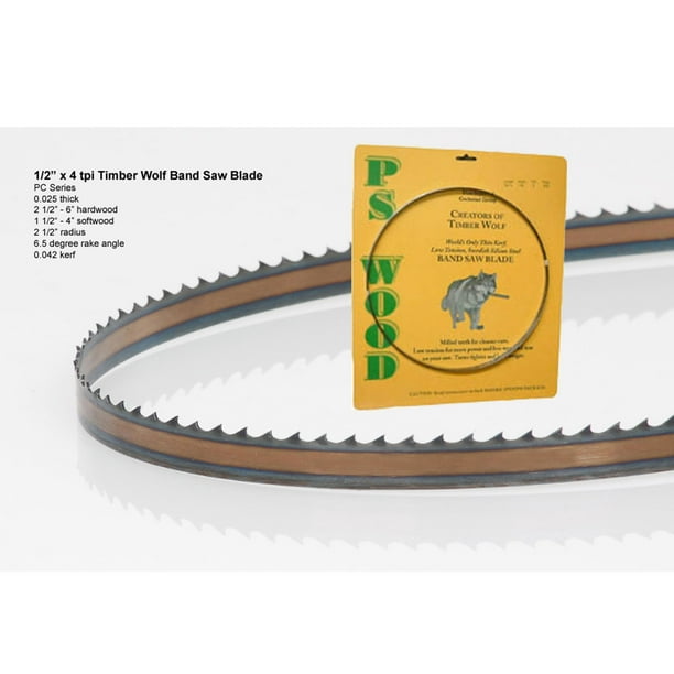 Timber Wolf Bandsaw Blade 1/2" x 93-1/2", 4 TPI - Walmart.com - Walmart.com