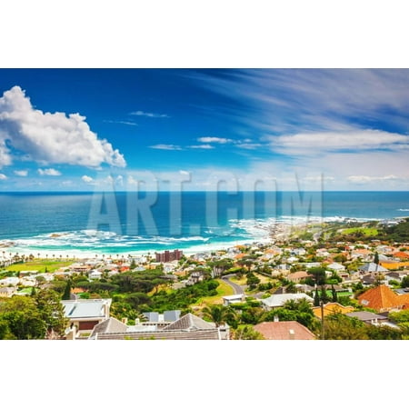 Seaside of Cape Town, Beautiful Coastal City in the Africa, Panoramic Landscape, Modern Buildings, Print Wall Art By Anna