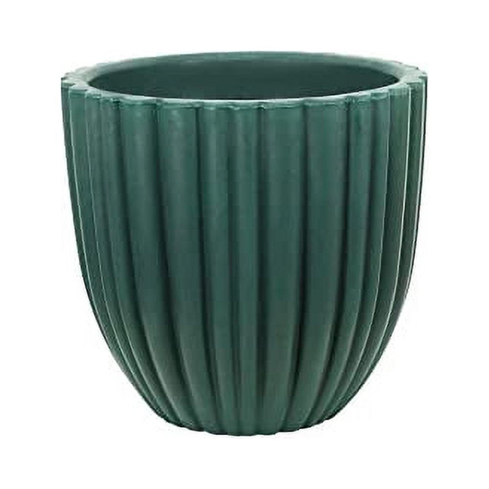 Ecobo 15.7" Tall, Eco-Friendly Round Pot Planter, Cocoa Indoor/Outdoor use, Durable, Versatile & Lightweight, Designed by Brazilian Artisans, Contemporary All-Weather Design – Green