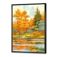 thumbnail image 5 of Autumn Forest By The Lake Side IV 12 in x 20 in Framed Painting Canvas Art Print, by Designart, 5 of 5
