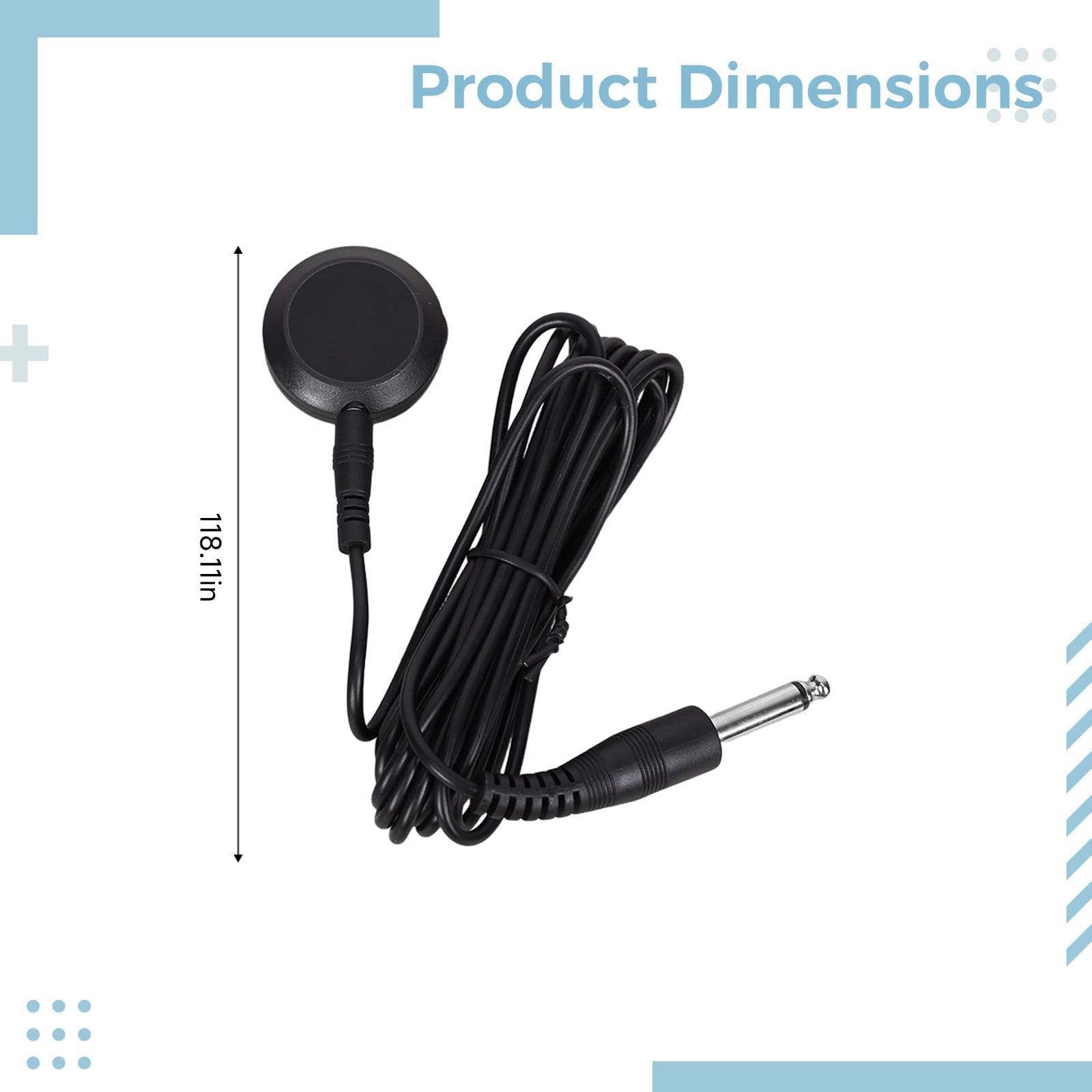 Adeline AD-35 Universal Instrument Mini Piezo Pickup, High Fidelity Acoustic Guitar Transducer with Volume Control, Vibration Sensor for Ukulele, Erhu, Guzheng, 9.8 ft Cable, Easy to Install