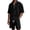 Black, variant on Mens Loungewear Sets Quarter Zip Waffle Shirt & Loose Shorts Vacation Outfits Summer Jacquard Tracksuit Jogging Matching Sets