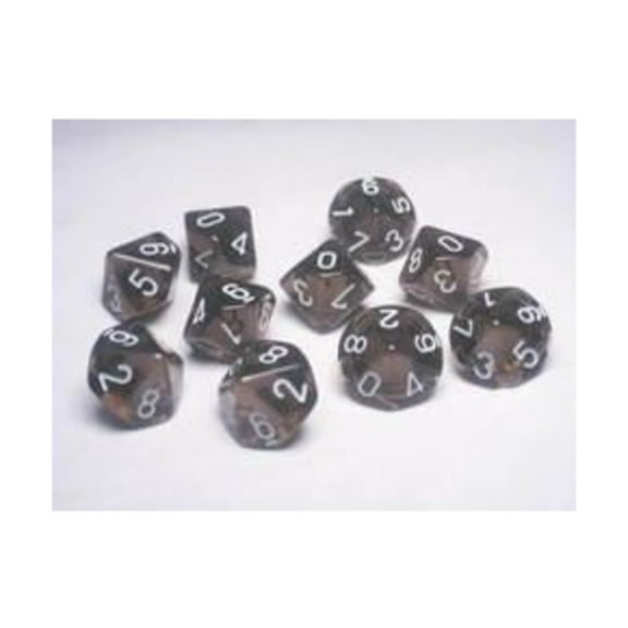 d10 Set Smoke w/White (10) New