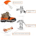 thumbnail image 4 of Crampons Ice Cleats Traction Snow Grips for Boots Shoes Women Men Anti Slip Steel Spikes Safe Protect for Hiking Fishing Walking Climbing Mountaineering (Orange), 4 of 8