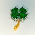 thumbnail image 2 of 0.25Ct Green Emerald Clover Pendant Necklace | 925 Solid Sterling Silver | Four-Leaf Heart Clover Charm with Free Chain | Lucky Cluster Drop Pendant, 2 of 2