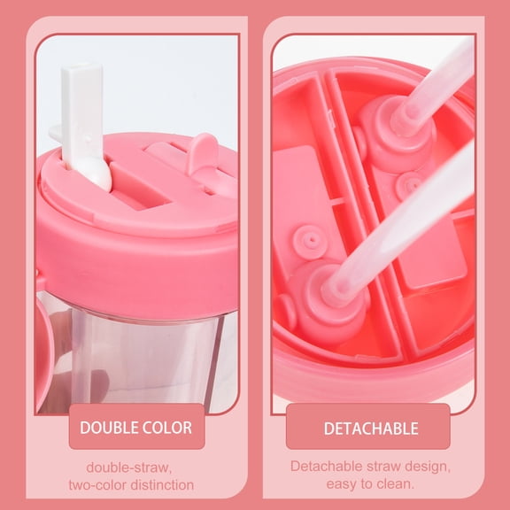STOBOK Red Dual Use Water Bottle with Straw for Storage and Beverages