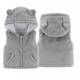thumbnail image 4 of EQWLJWE Toddler Baby Boys Girls Fleece Vest Sleeveless Button Jacket Fall Hooded Outerwear With Pockets Girls' Outerwear Holiday Clearance, 4 of 6
