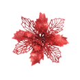 thumbnail image 2 of Helenmas 5Packs 3.9 Inch Artificial Poinsettias Christmas Glitter Flowers with Clips Xmas Tree Flower Ornament Poinsettias Decor Artificial flowers Christmas on Clearance, 2 of 2