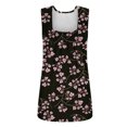 thumbnail image 4 of Brilliant Womens Tank Tops Plus Size Clearance Women's Fashion Prinded Square Neck Comfortable Loose T-shirt Sleeveless Blouse Casual Tops Clearance(Pink,XL), 4 of 5