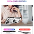 thumbnail image 5 of Compatible with iPhone 13 Case,with 360 Ring Holder Kickstand Card case, Armor Military Grade Protection Hybrid Silicone TPU PC Rugged Case, Magnetic with Car Mount Phone Cover,Silver, 5 of 8