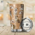 thumbnail image 3 of English bulldog Tumbler With Flip Lid Stainless Steel Coffee Cups Vacuum Insulated Travel Mug for Hot and Cold Drinks Vehicle Cup Holders DIY Tumblers white2 20oz, 3 of 4