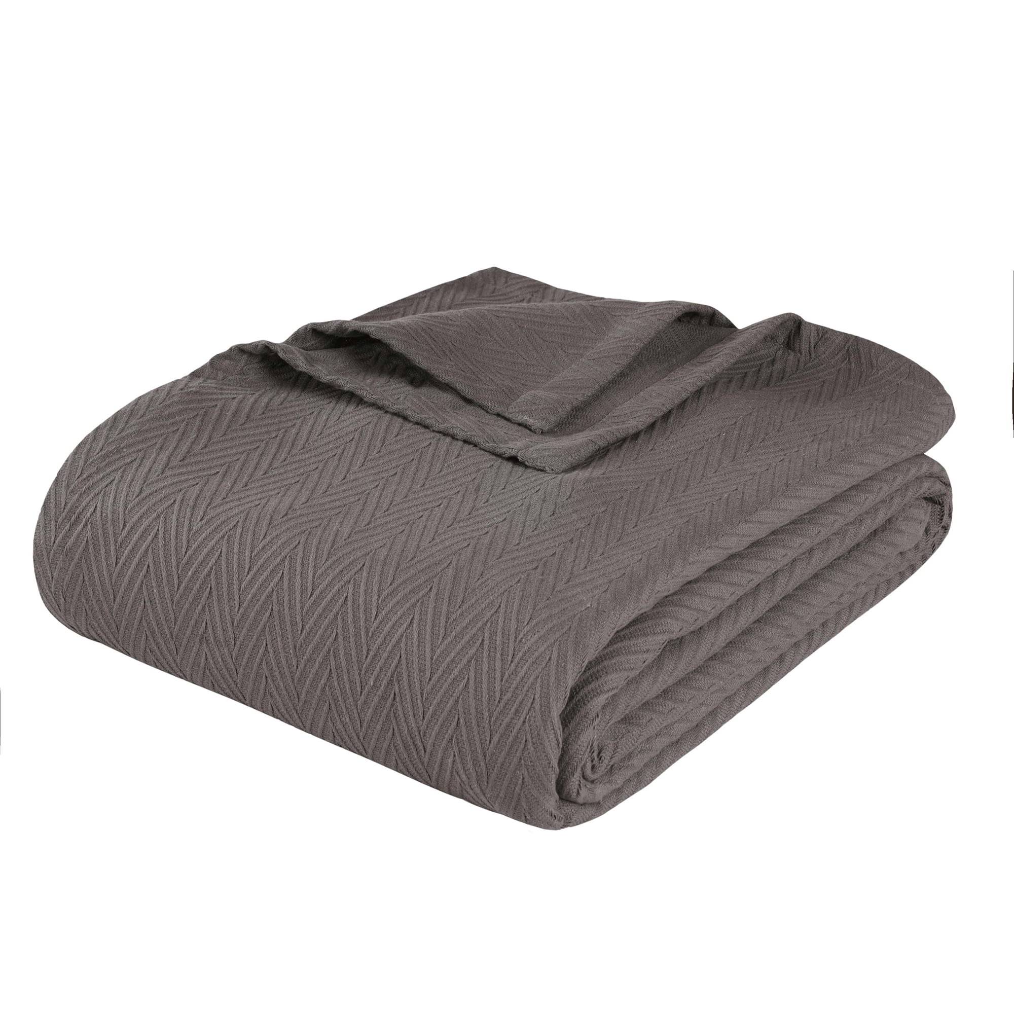 Superior Metro Chevron Zig-Zag All-Season Cotton Blanket, King, Charcoal