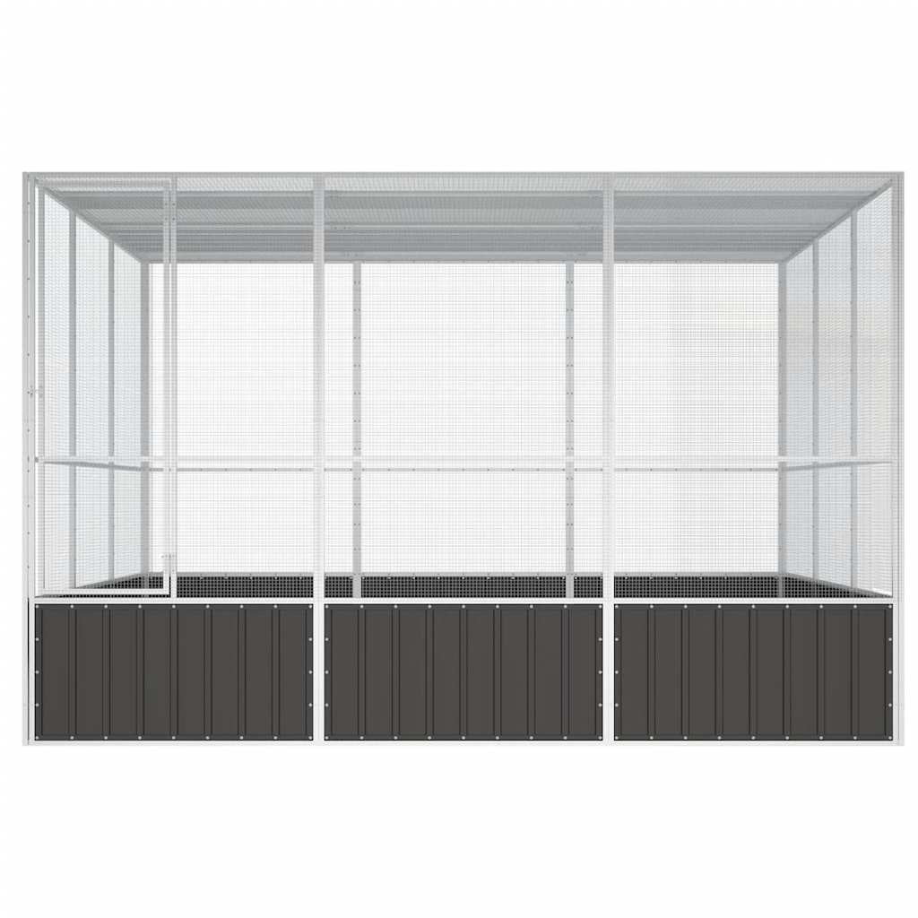 vidaXL Galvanized Steel Hanging Bird Cage Anthracite 119.1"x127.8"x83.3" for Parrot