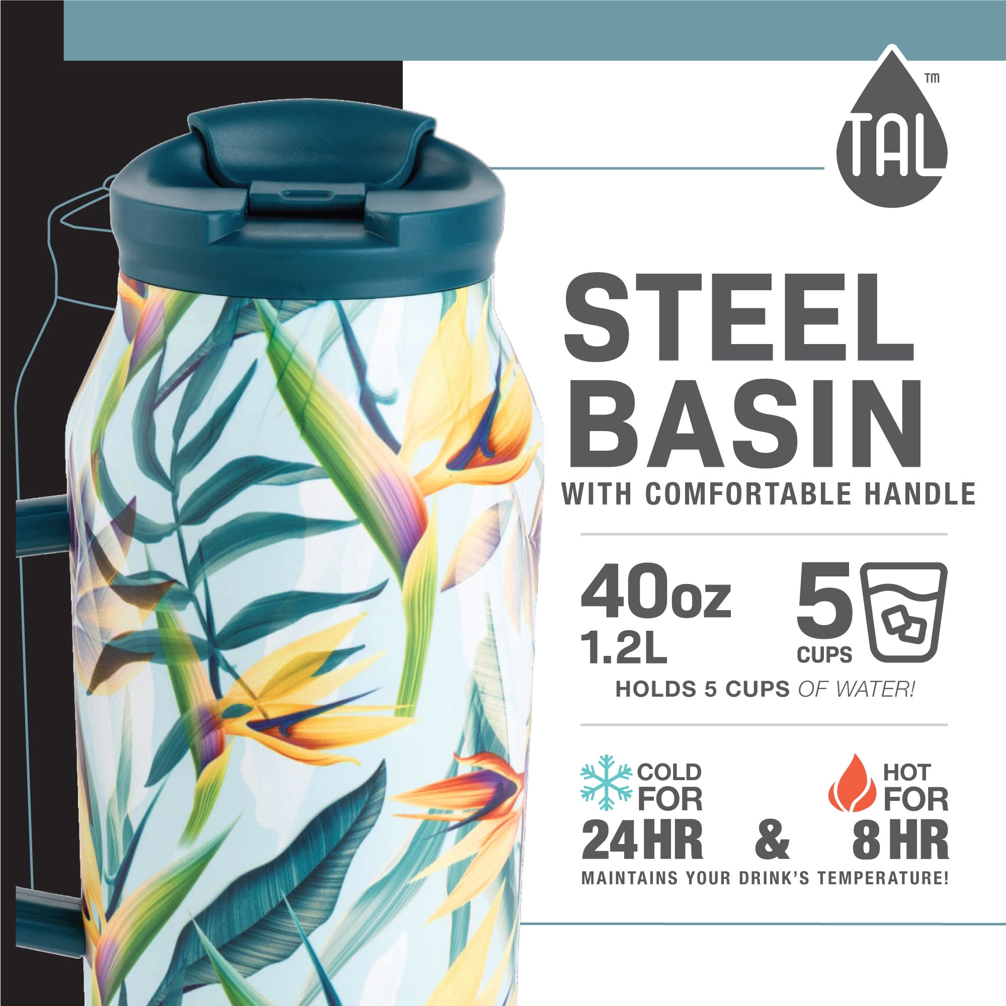 TAL Stainless Steel Basin Tumbler 40 fl oz Pink Leopard Double Wall  Insulated for Sale in Lancaster, CA - OfferUp