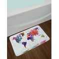thumbnail image 2 of Watercolor Bath Mat, Multicolored Hand Drawn World Map Asia Europe Africa America Geography Print, Non-Slip Plush Mat Bathroom Kitchen Laundry Room Decor, 29.5 X 17.5 Inches, Multicolor, Ambesonne, 2 of 2