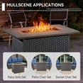 thumbnail image 4 of Opohoro 6PCS Outdoor Conversation Set with 43" Wicker Fire Pit Table, Brown Rattan Sofa Set with Lounge Chairs and Ottomans, Gray for Patio Backyard, 4 of 13