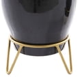 thumbnail image 5 of DecMode 11", 9"H Indoor Outdoor Black Metal Planter with Removable Stand (2 Count), 5 of 9