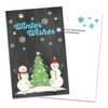 Personalized Snowman Winter Wishes Folded Holiday Greeting Card