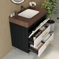 thumbnail image 4 of 30" Sintered Stone Top Bathroom Vanity with Storage, Bathroom Vanity with Ceramic Sink, Freestanding Storage Cabinet with Soft Close Drawers for Bathroom, Black,Gold,Walnut,White, 4 of 9