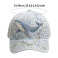 thumbnail image 4 of FUZHIQ 3D Ocean Creatures Embroidered Baseball Cap for Women Men Adjustable Soft Breathable Hats Elegant Trendy Headwear for Shopping Travel Daily Vacation, 4 of 7