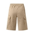 thumbnail image 4 of SONXAHE Men's Solid Cargo Bermudas Multi Flap Pocket Relaxed Cut Summer Vacation Shorts, 4 of 8