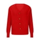 thumbnail image 5 of Suéter de punto para mujer, de color liso, de manga larga, con cuello en V y botones en forma de corazón, blusa, 5 of 6