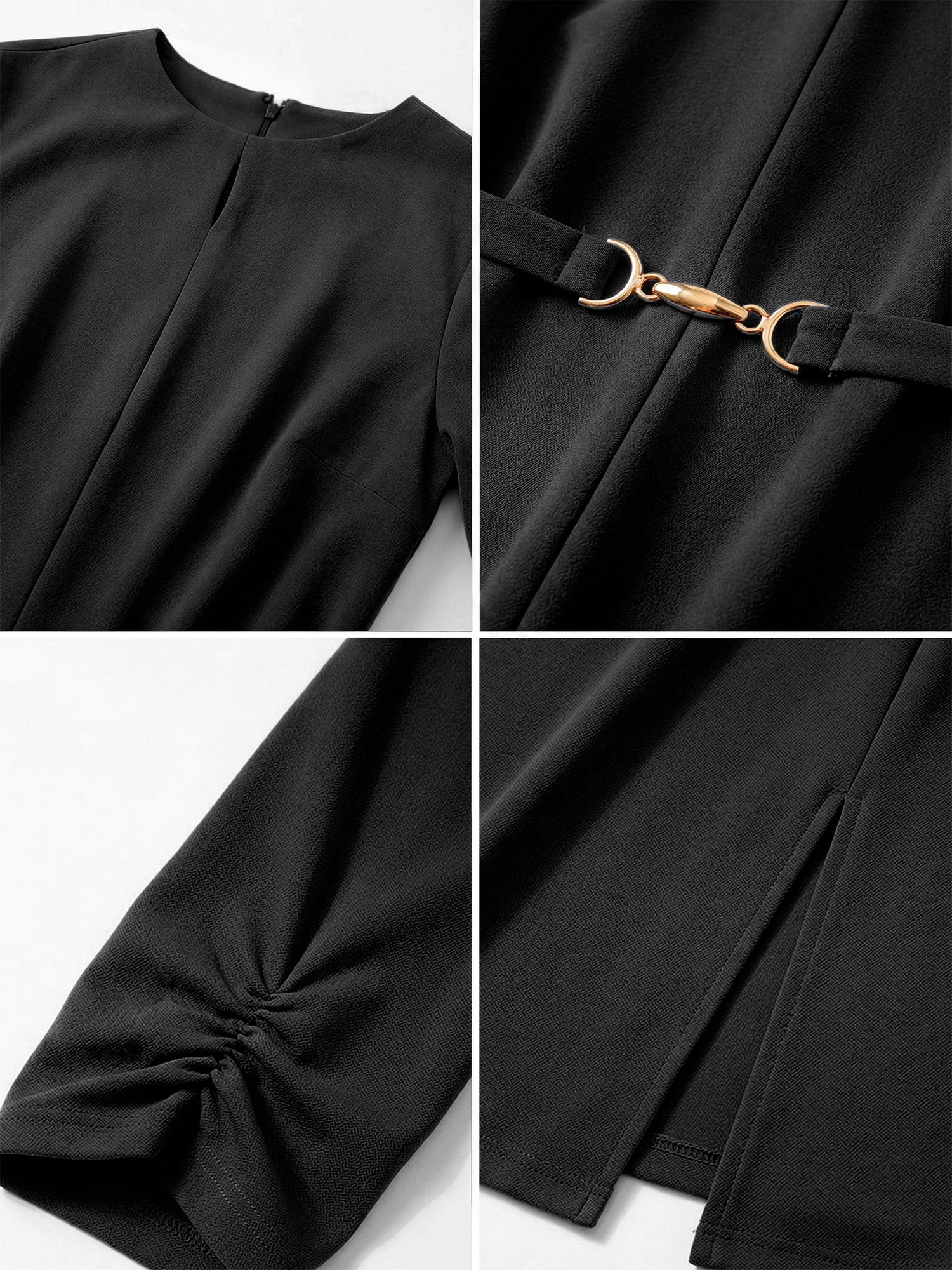 DARING DIVA Women's Outfit A-Line Keyhole Neck Spring Classy Midi Dresses XS Black