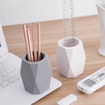 thumbnail image 3 of 1 Pc Geometry Shape Pen Holder Silicone Pencil Container Multiple-use Desktop Stationery Organizer for School Office (Grey), 3 of 8