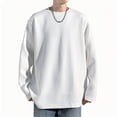 thumbnail image 2 of Plus Size Sweatshirts for Men Fleece Lined Big & Tall M-5X Long Sleeve Shirts Pullover Solid Color Thermal Warm Casual Basic Crewneck Sweatshirt Tops, 2 of 6