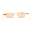 thumbnail image 4 of Cougar Jewel Rimless Narrow Rectangular Luxury Pimp Sunglasses Gold Peach, 4 of 4