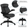 thumbnail image 6 of Flash Furniture Kale Mid-Back Black LeatherSoft Executive Swivel Ergonomic Office Chair with Back Angle Adjustment and Flip-Up Arms, 6 of 13