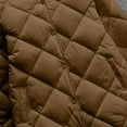 thumbnail image 6 of XPMWRP Women's Quilted Casual Button Jacket Solid Color Long Sleeve Puffer Coats Padded Winter Warm Oversized Outwear with Pockets Brown L, 6 of 7