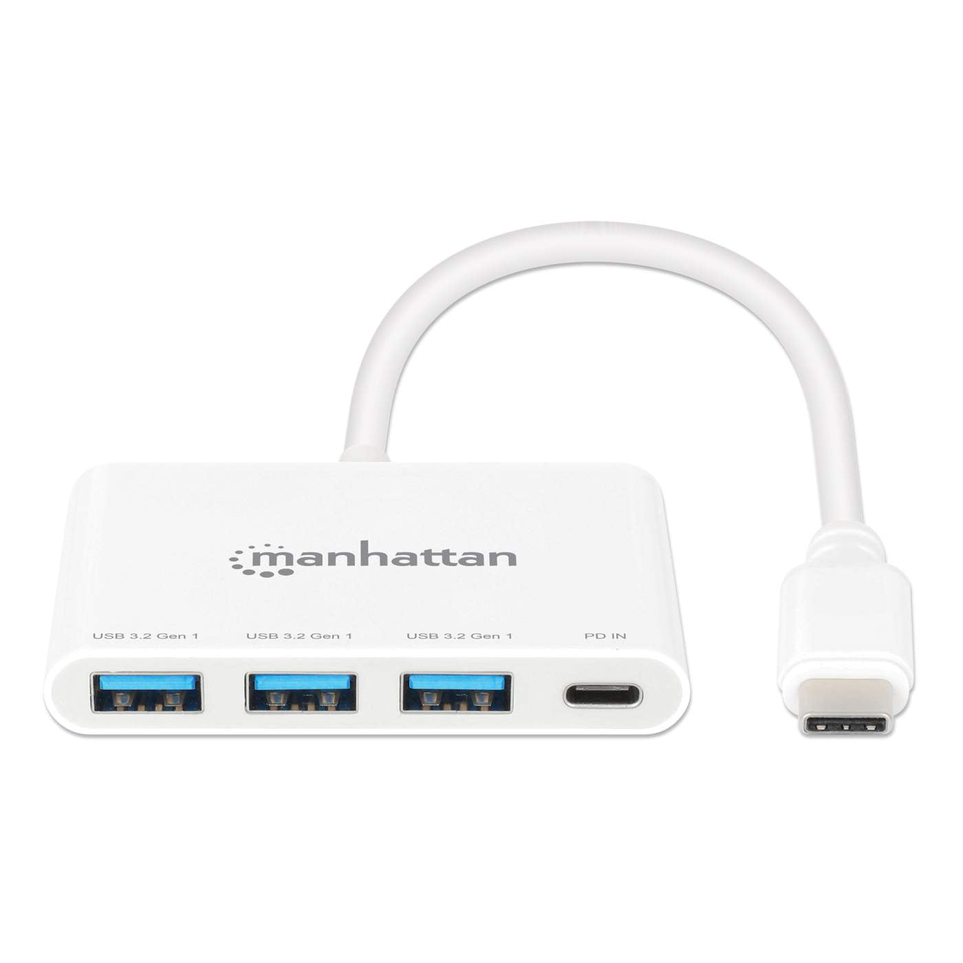 USB-C Dock/Hub, Ports (4): USB-A (x3) and USB-C, 5 Gbps (USB 3.2 Gen1 aka USB 3.0), With Power Delivery (100W) to USB-C Port (Note additional USB-C wall charger and USB-C cable needed), Universal for