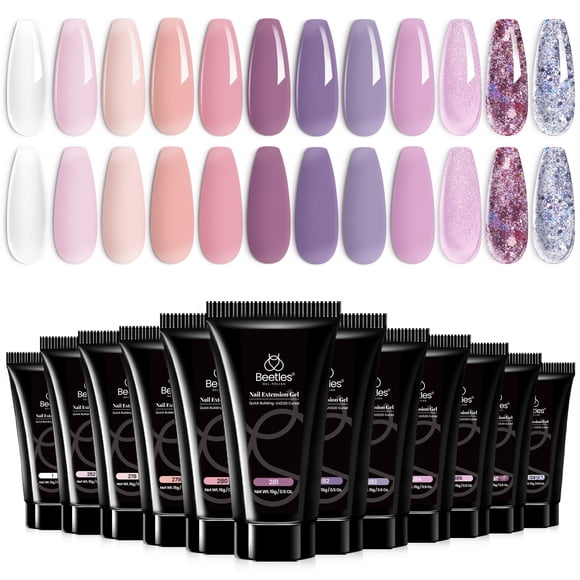 Kit de extensión de uñas Beetles Poly Nail Gel con 12 colores