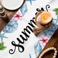 thumbnail image 3 of Summer Coastal Table Runner 72 Inches, Sea Starfish Shell Lemon Flowers Watercolor Bed Runner Dresser Scarves Tabletop for Indoor Outdoor Parties/Ceremony/Banquet, 18" x 72", 3 of 9