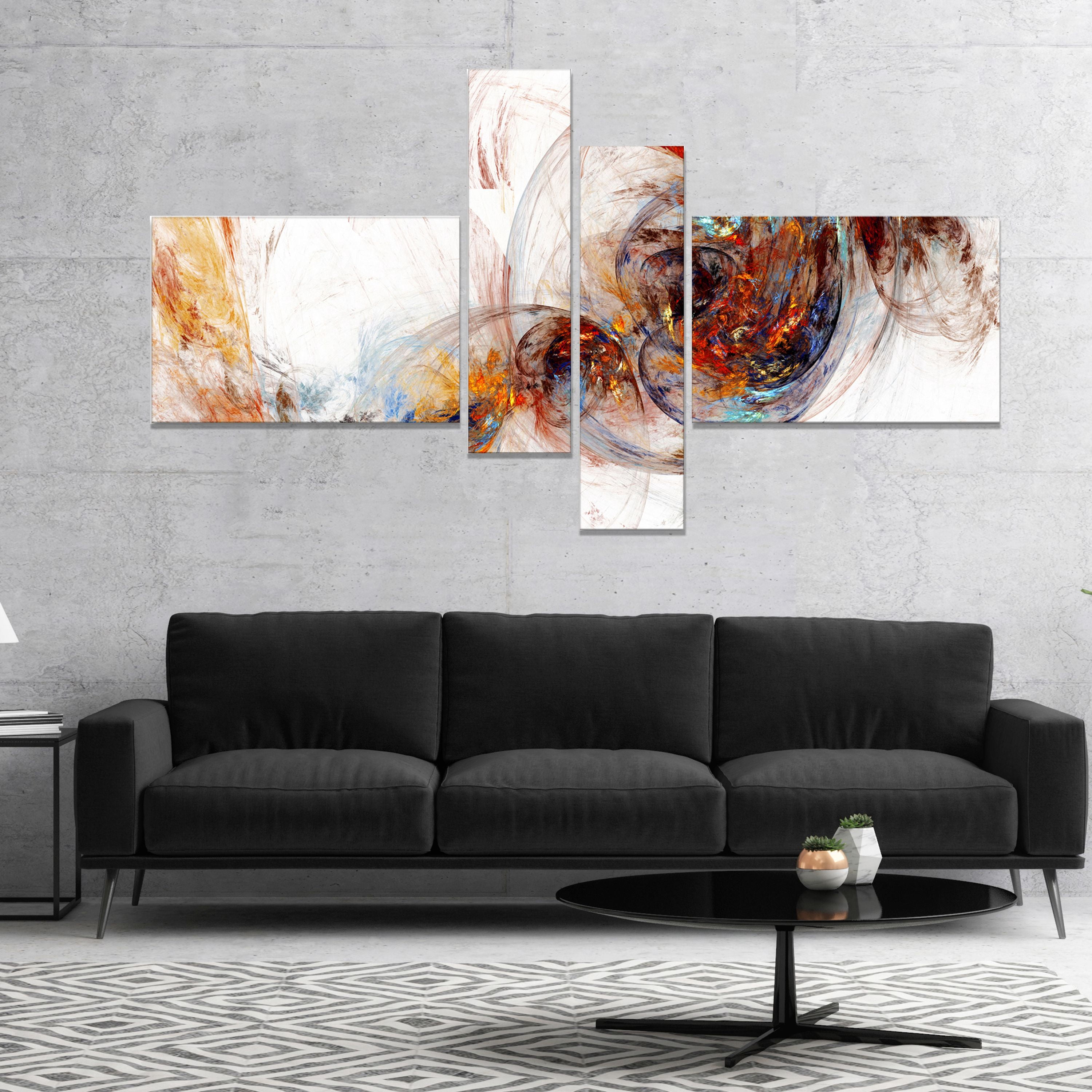 Designart 'Colored Smoke Brown ' Abstract Canvas art print