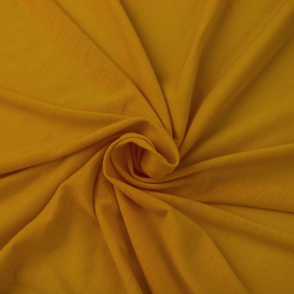 Mustard Solid Poly Rayon Spandex 160 GSM LightWeight Stretch Jersey