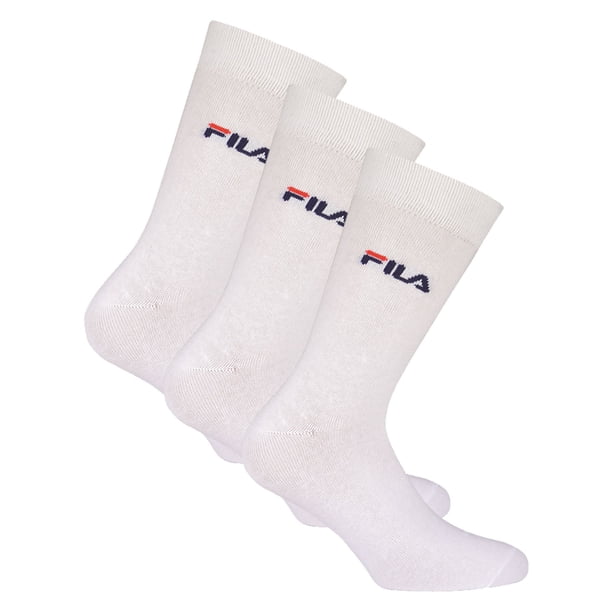 FILA Calcetines unisex, 3 pares - Medias, Calle, Deporte, Juego de calcetines, Logotipo, 35-46 Weiß 35-38 (3-5 UK)