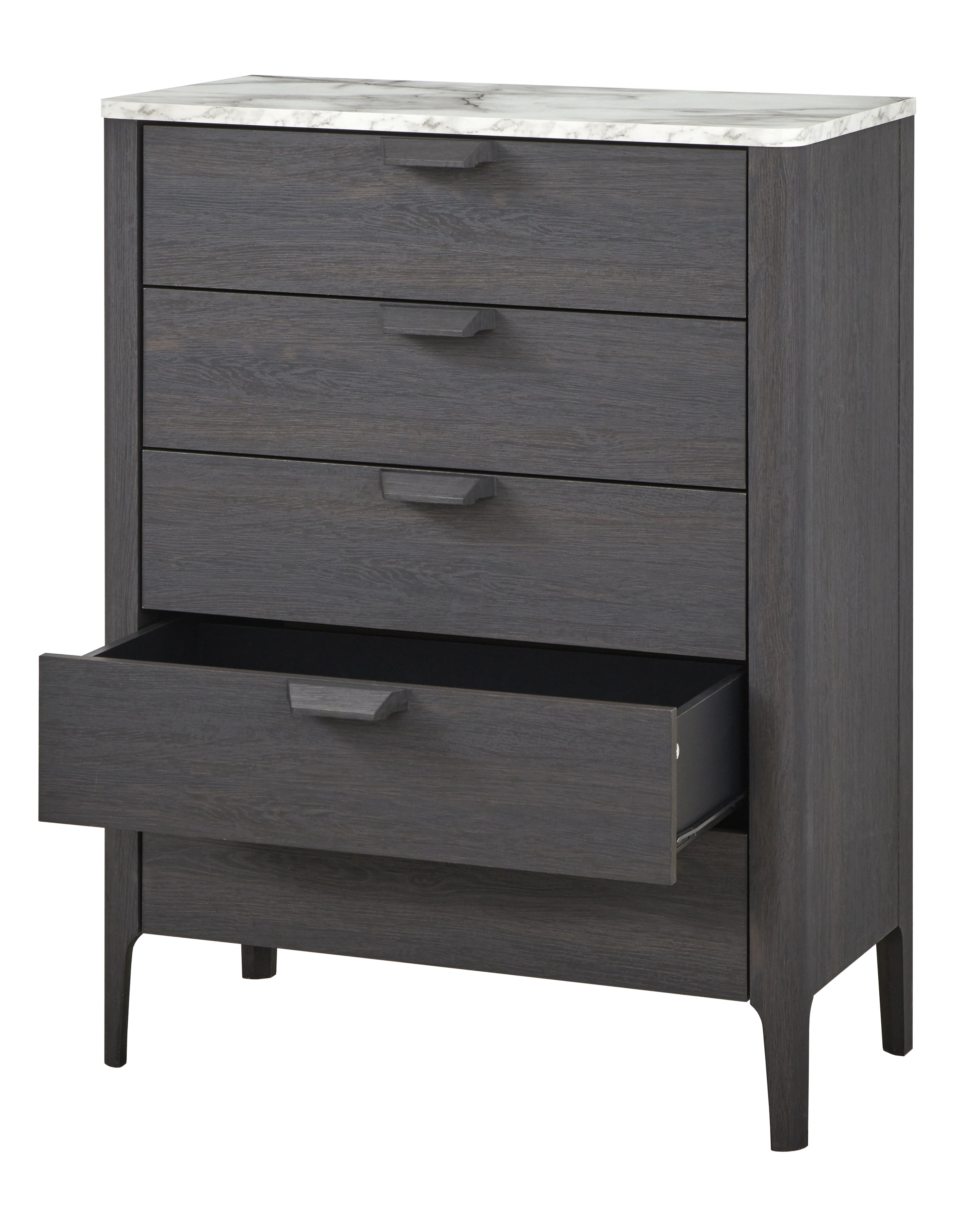 TMS Keely Bedroom 5 Drawer Chest, Charcoal Gray and White